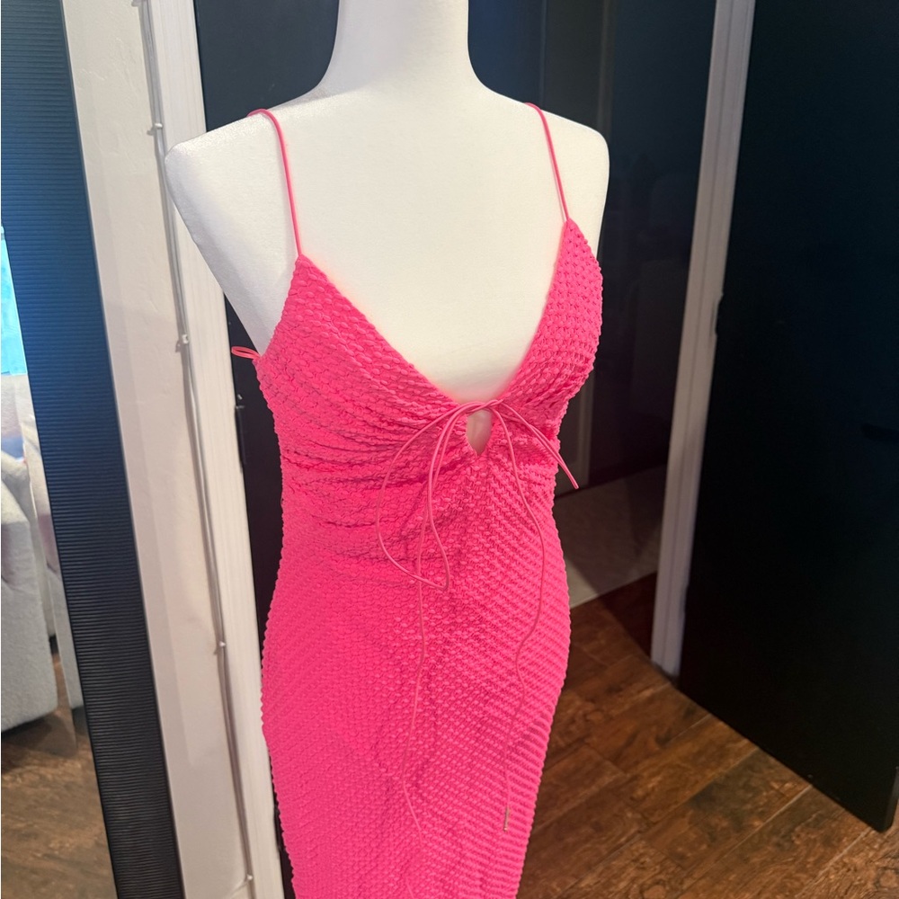 Fashion Nova Pink Textured Dress